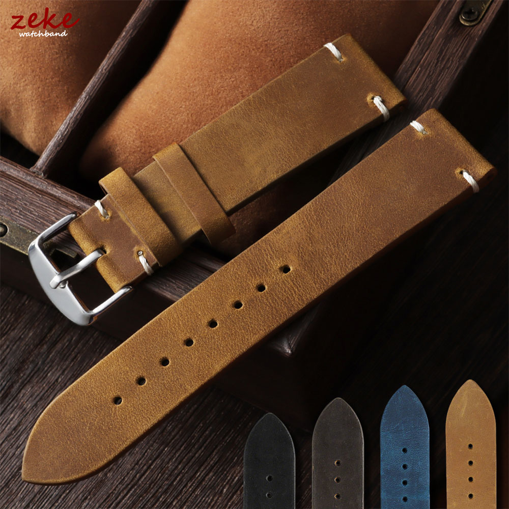 Suede Strap Watch - Vintage Weiches Ölwachs-Uhrenarmband 18mm 19mm 20mm
