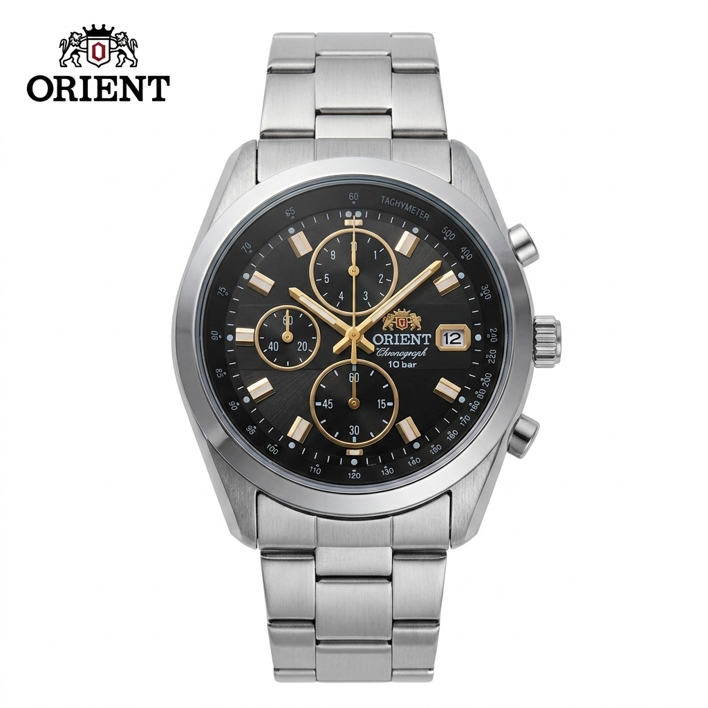 Seiko Watch Presage - Orient Herren-Sportuhr mit Quarz-Chronograph, Tachymeter-Skala, Datumsanzeige,
