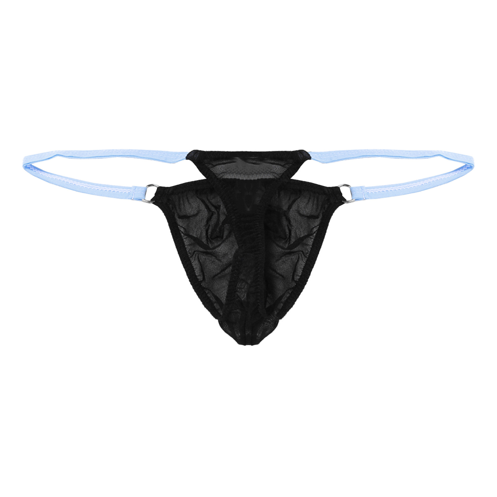 Mesh Strap Metal - Kontrast-Roter Riemen Netzstoff Herren-Tanga Metallring Dünner
