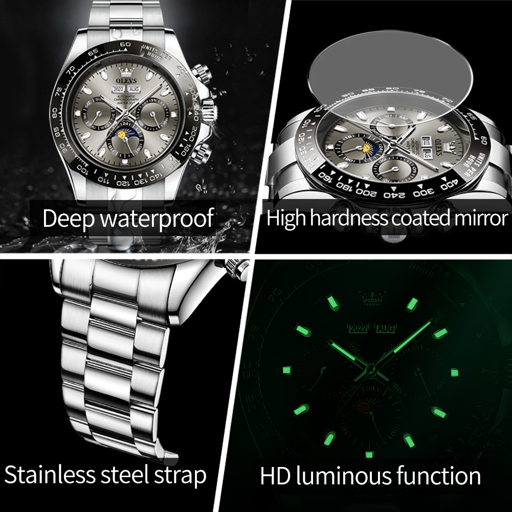 OLEVS 6654 Luxus-Herrenuhr, Ch – Seiko Watch 5 Sports Bewertung und Preis
