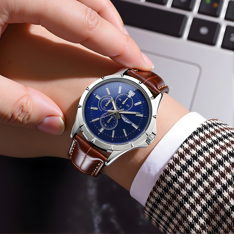Herren Chronograph Quarzuhr, B – Leather Watch Band Men Bewertung und Preis